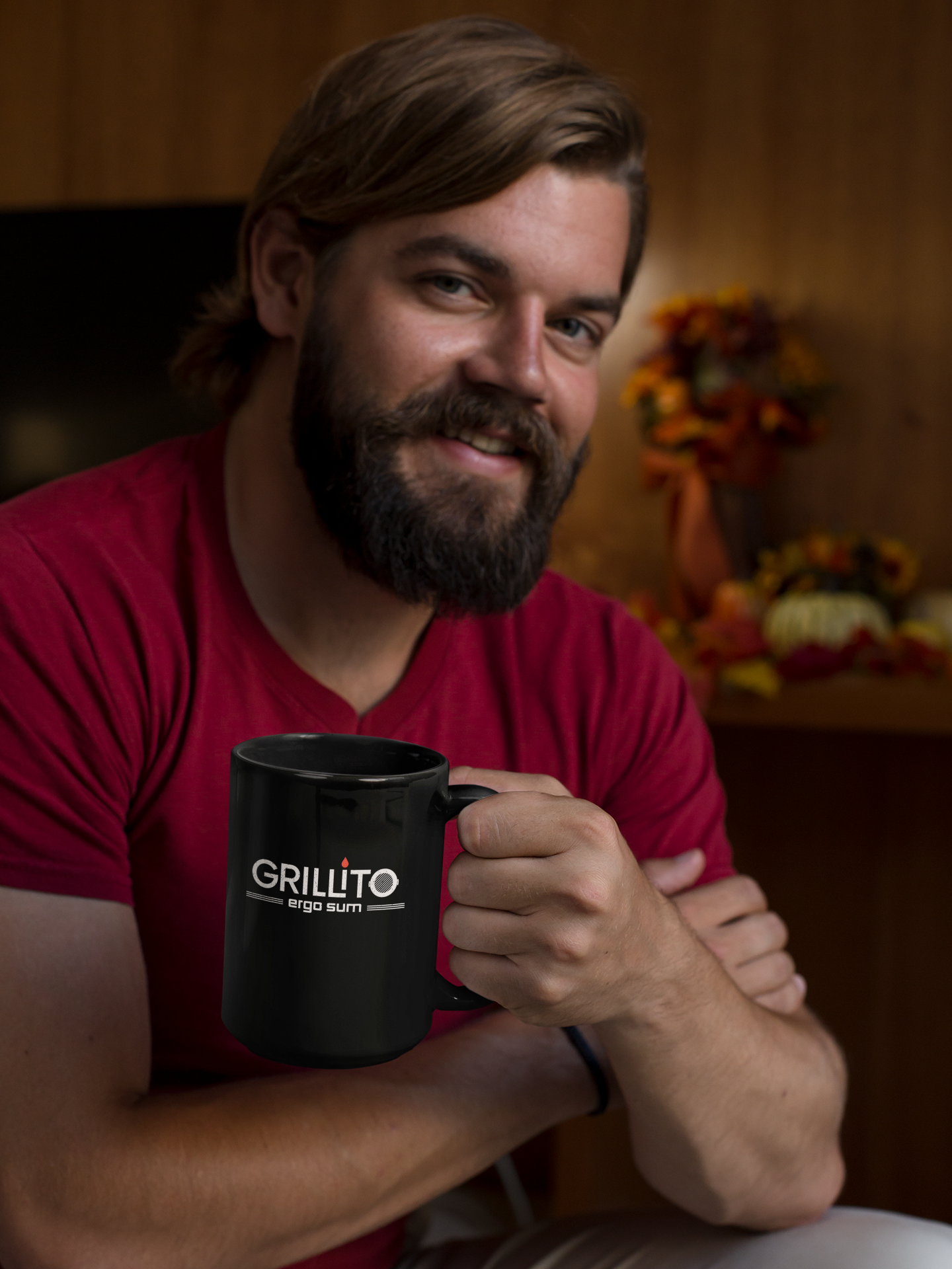 GRILLITO Ergo Sum Black Mug – Great for BBQ Lovers