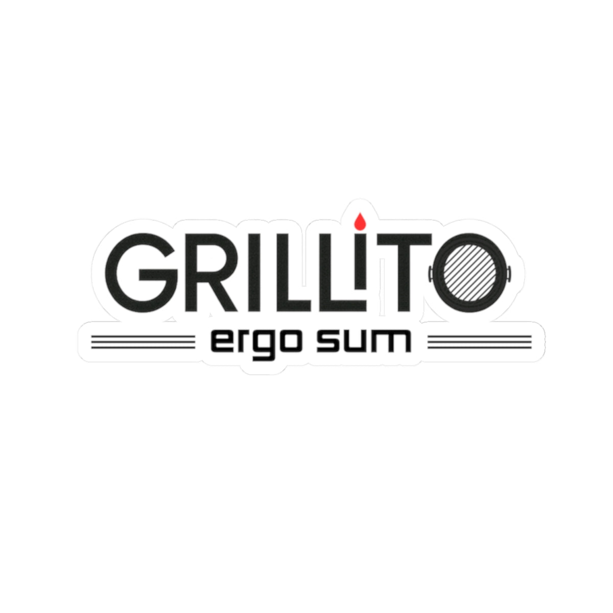 Grillito Ergo Sum Kiss-Cut Stickers - Fun Kitchen & BBQ Decor