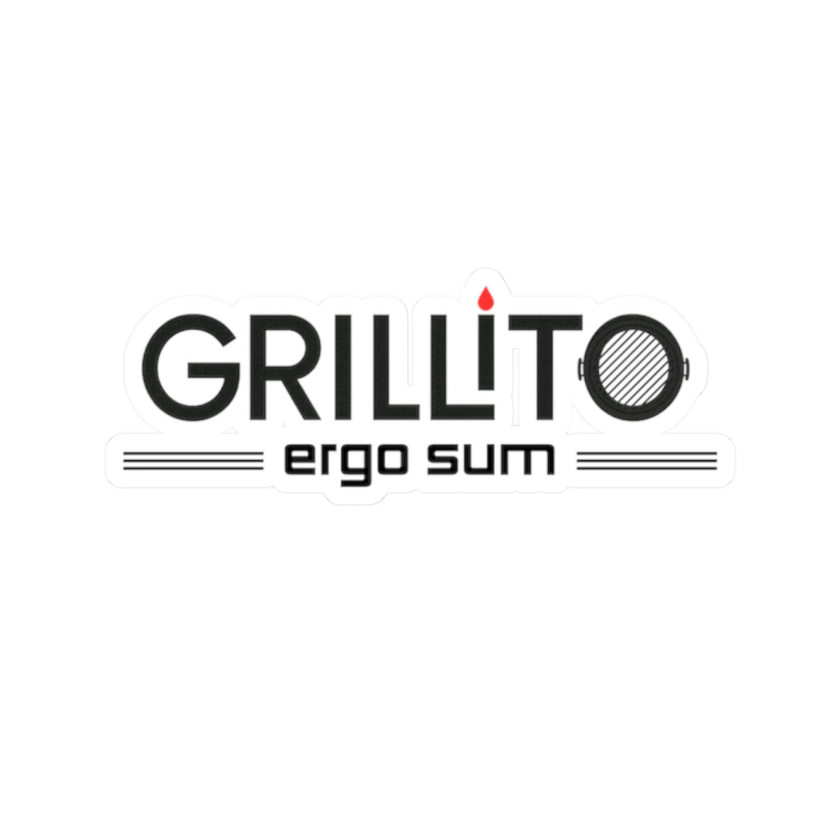 Grillito Ergo Sum Kiss-Cut Stickers - Fun Kitchen & BBQ Decor